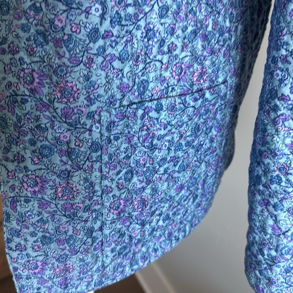 Quilted floral reversible jacket Womens L  Cotton cottage core Country Romantic - Picture 11 of 16